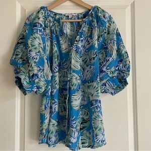 Chicos Button Front Shell Print Women’s Top